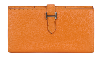 Hermes Bearn Wallet, &pound;650, Accessories, Orange, Leather, Front view